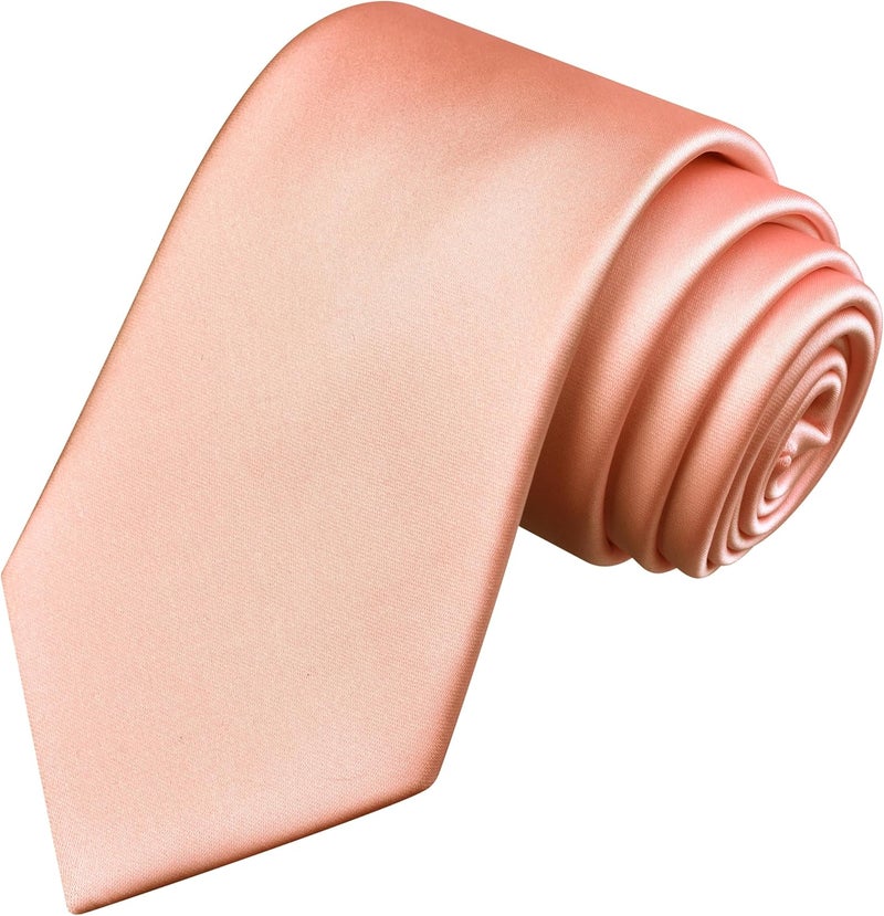 Branduce 3.15"（8cm） Mens Solid Satin Tie Pure Color Necktie for Business and Wedding + Gift Box - Image 1